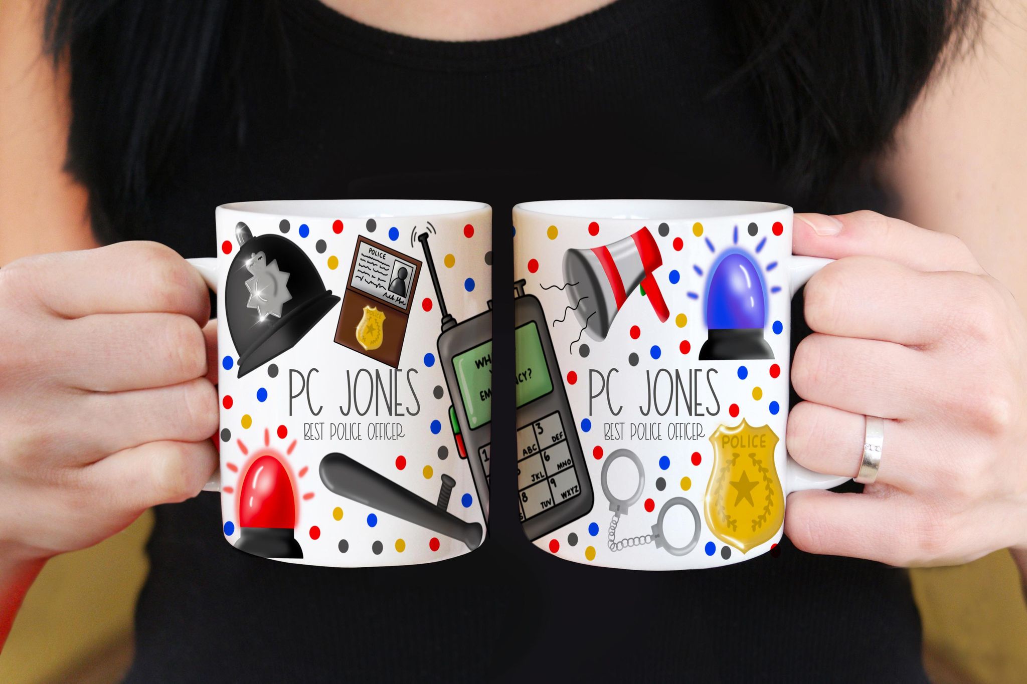 Personalised custom made 12oz police officer