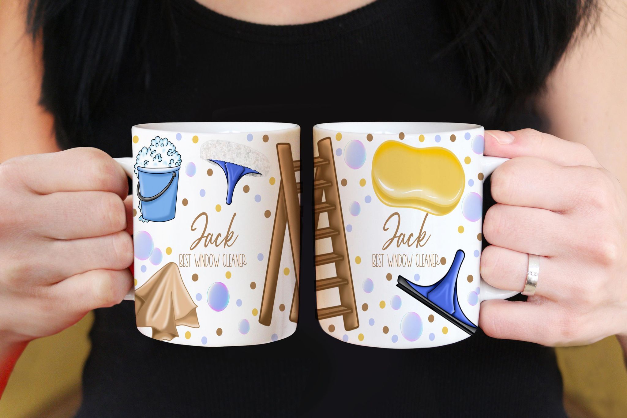 Personalised custom made 12oz window cleaner mug