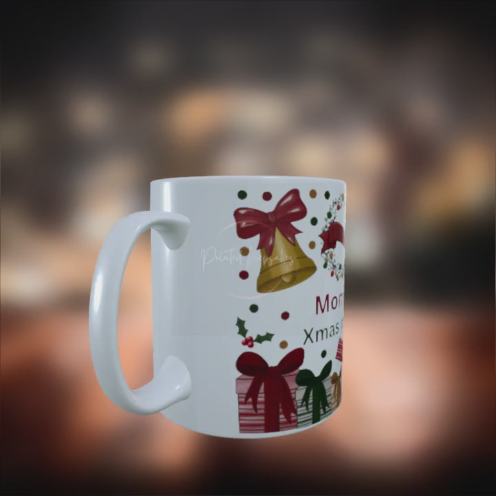 Personalised custom made 12oz Mug Christmas Design