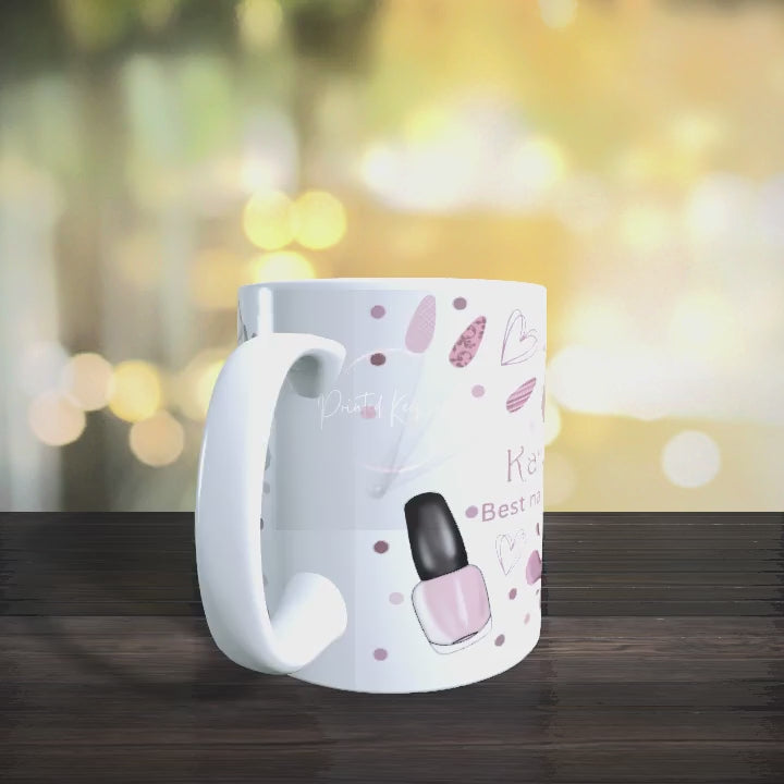 Personalised custom made 12oz Mug Nail tech
